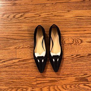 Ann Taylor Loft Flat Navy Blue Suede size 7